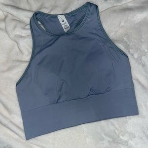 lulu lemon sports bra top light blue medium support